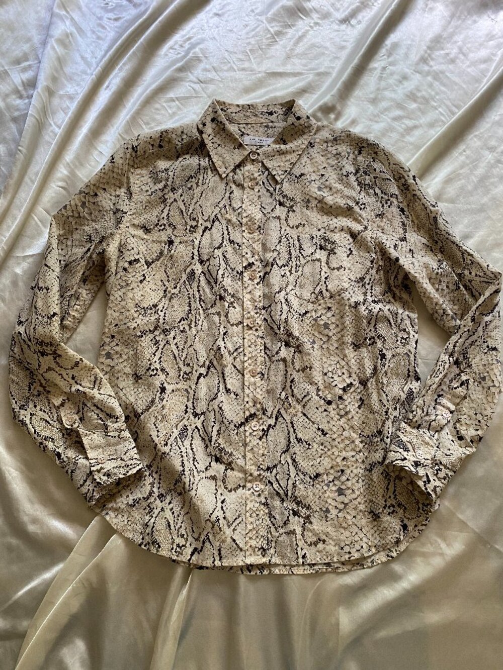 Equipment 100% Cotton Snake print Python Button Up Blouse Small